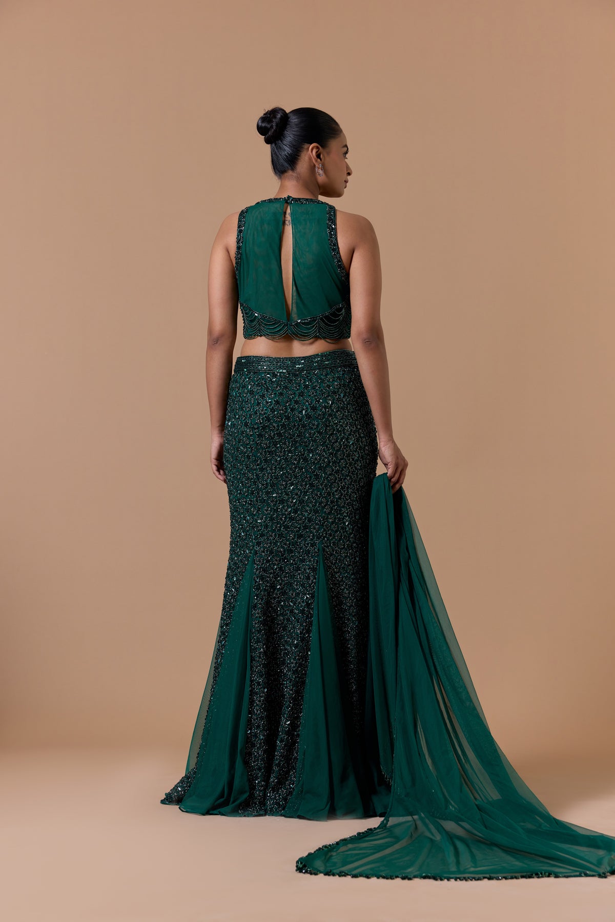 GREEN FISH TAIL SKIRT TOP