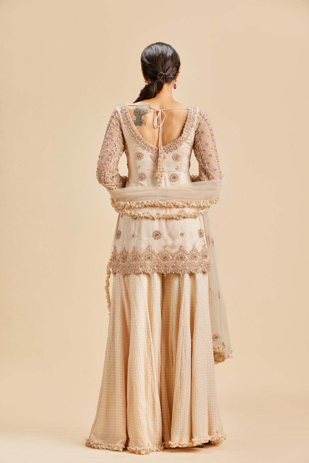 PEACH SHARARA SET