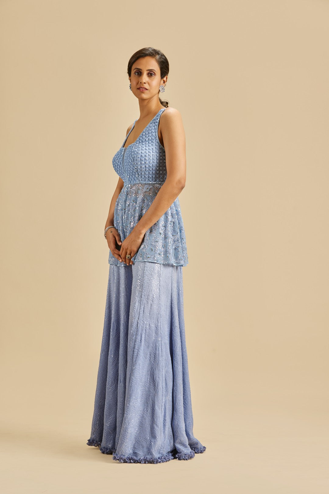 INK BLUE OMBRE SHARARA SET