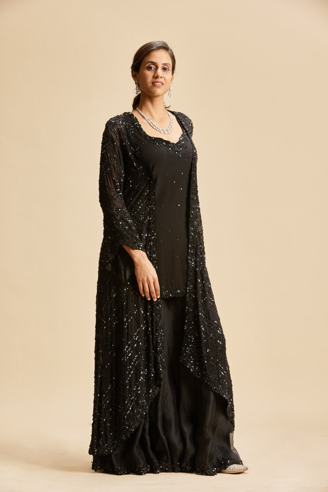 BLACK SHARARA WITH JACKET