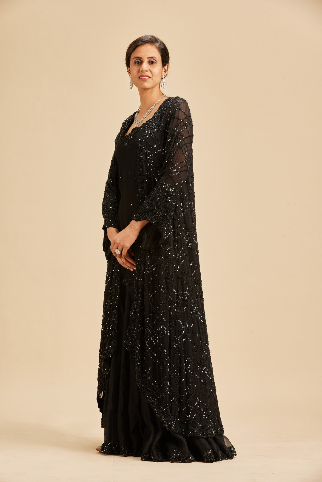BLACK SHARARA WITH JACKET