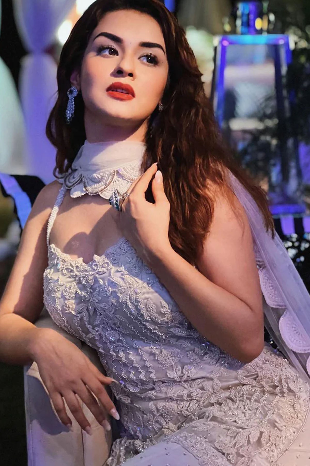 Avneet Kaur in Ivory Tulle Kurta And Dupatta With Georgette Garara Set