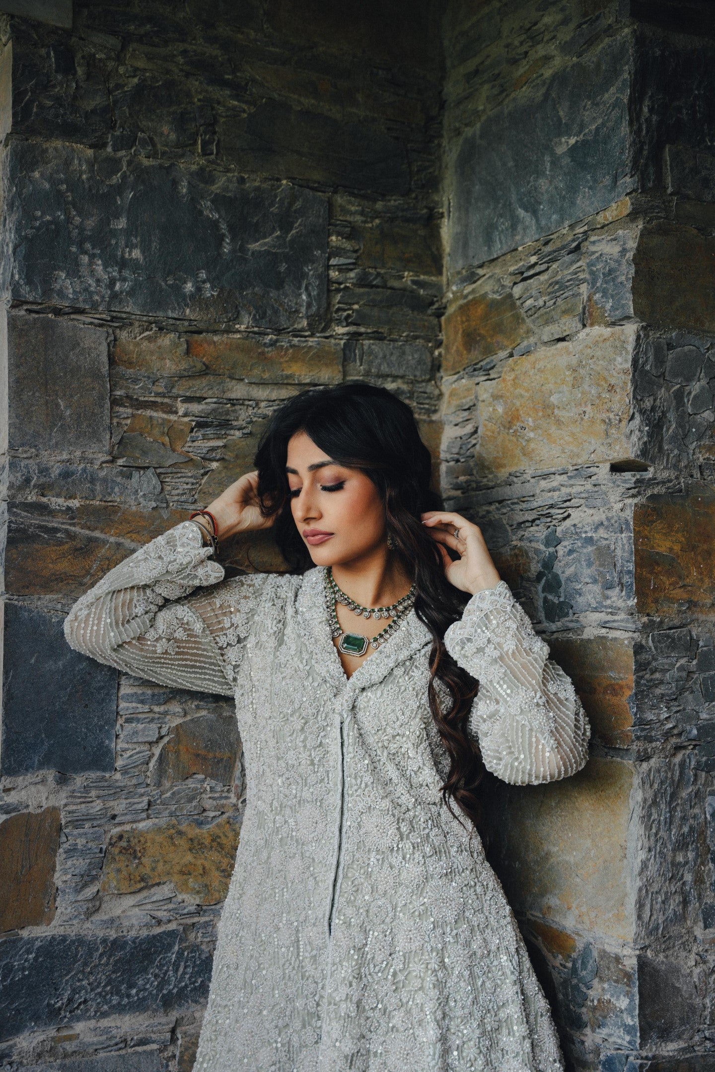 Dhanashree In Cardamom Colour Heavy Sharara Set