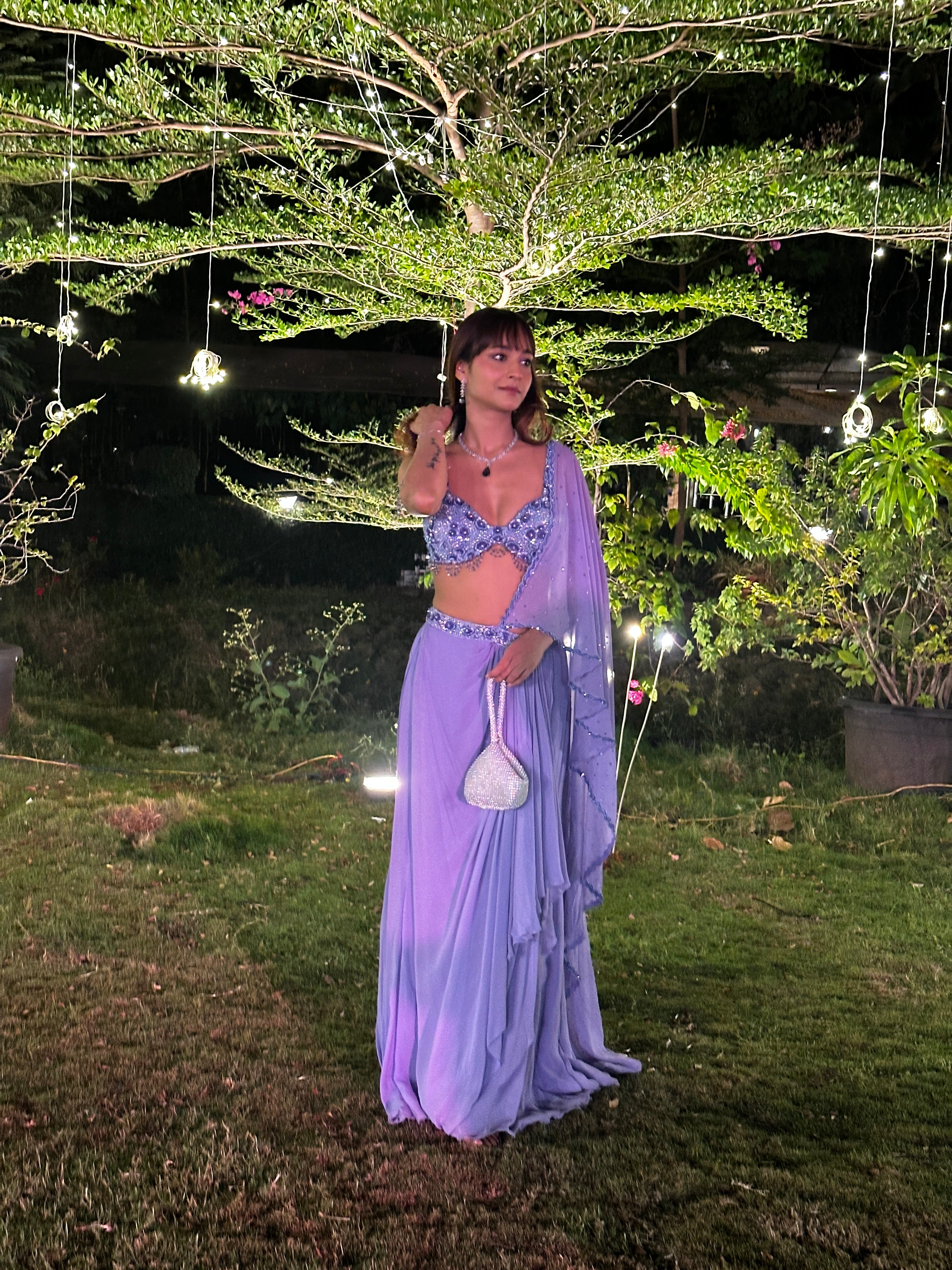 Kritika Bhardwaj In Lilac Drape Saree