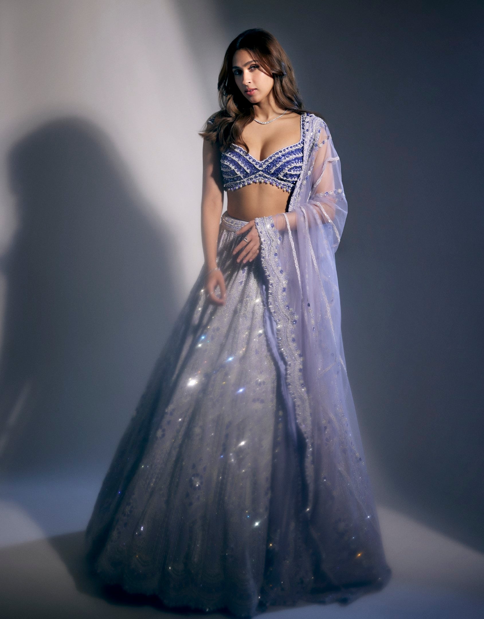 Pashmina Roshan In Ink Blue Lehenga Choli Set