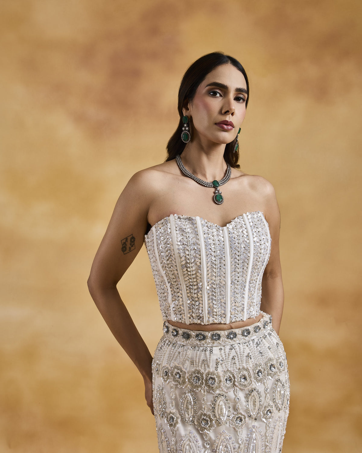 White Tulle Fishtail Set