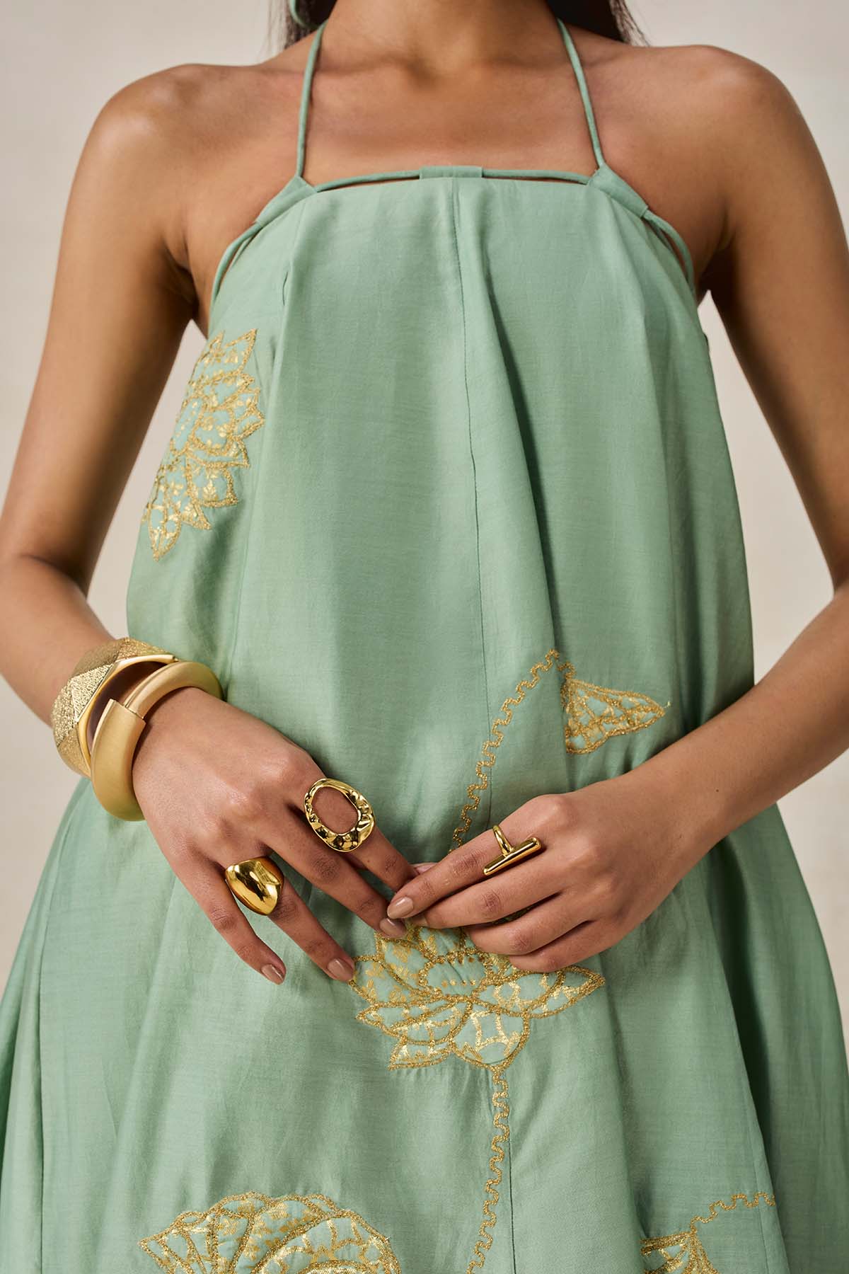 Chanderi Offshoulder Kurta With Pant Set