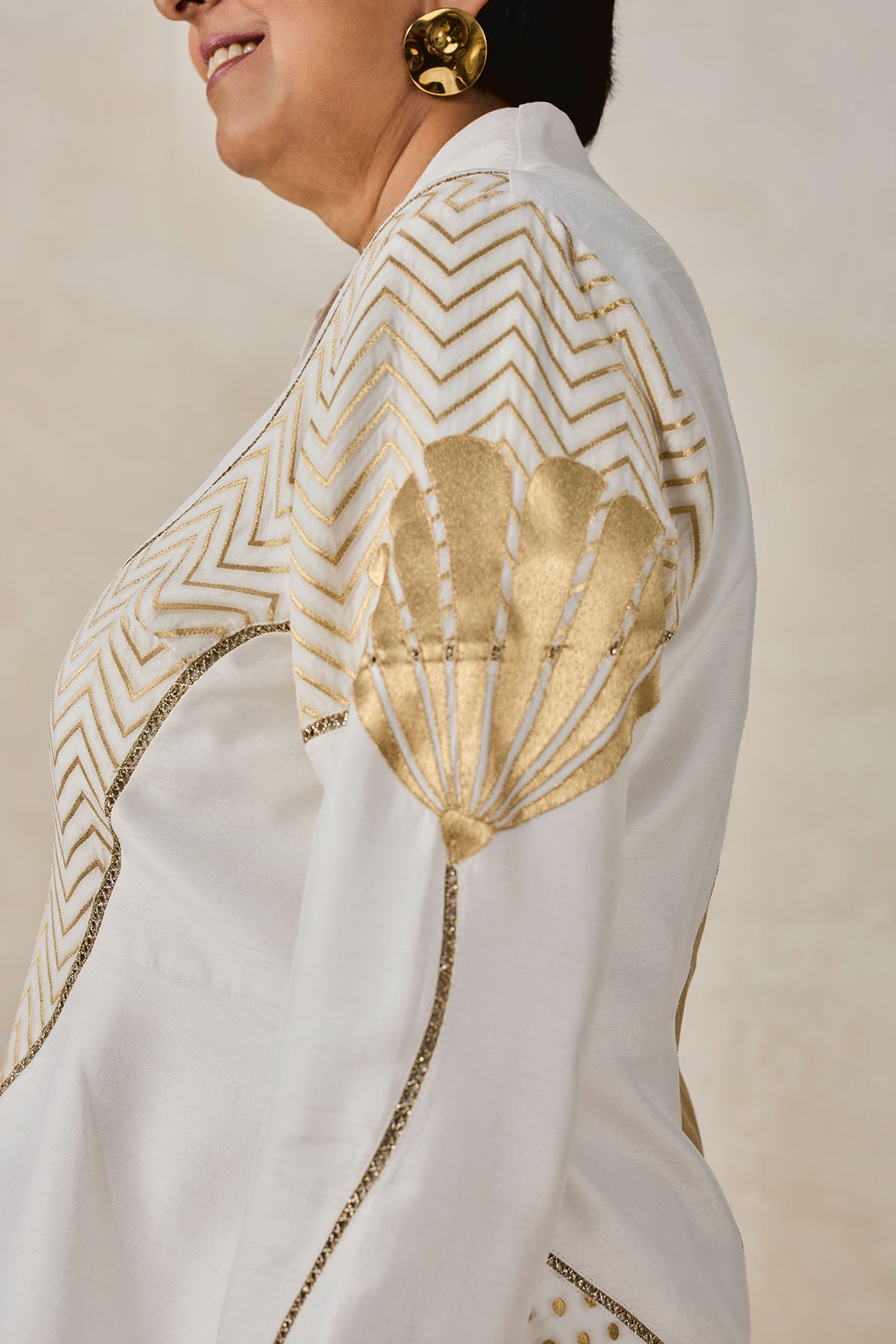 Chanderi Short Jacket Style Kurta With Pant Set