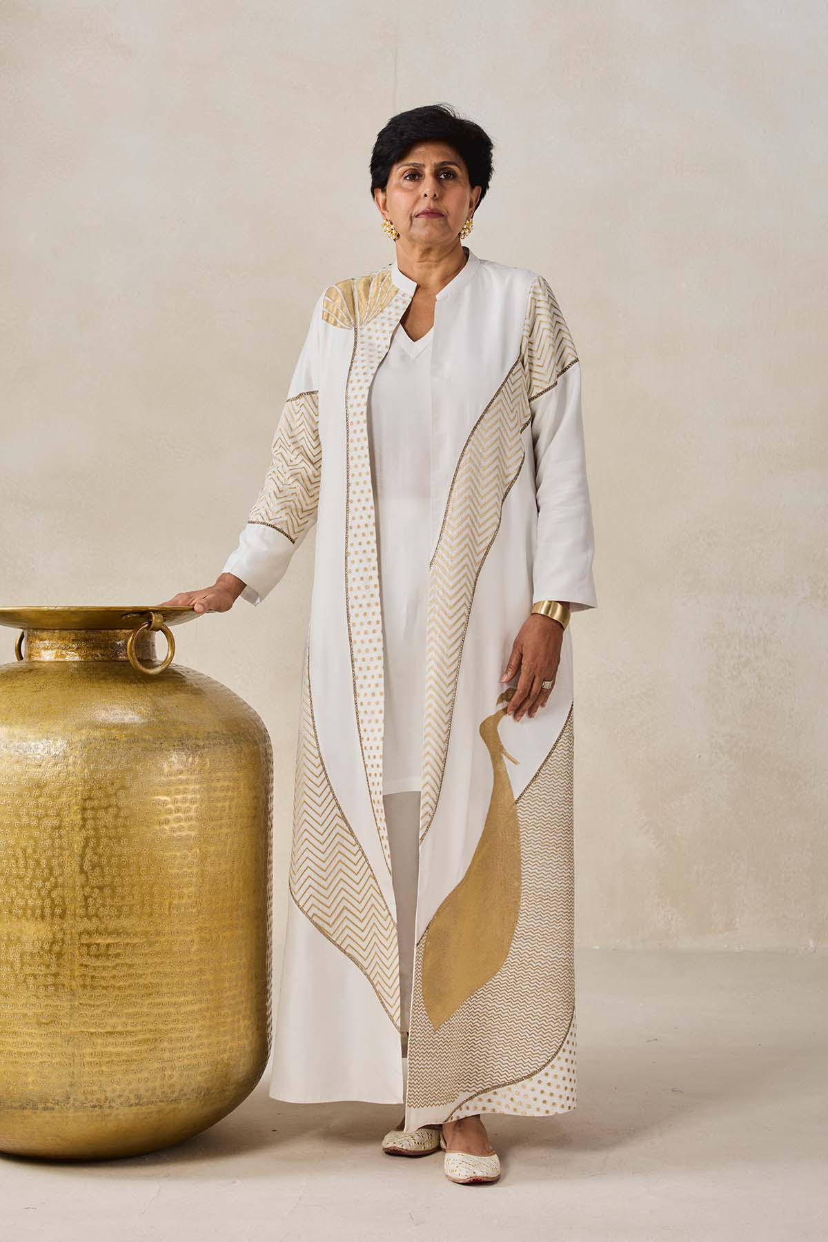 Chanderi Long Jacket Style Kurta With Pant Set