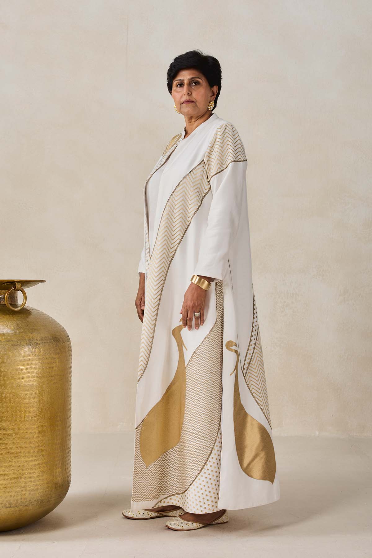 Chanderi Long Jacket Style Kurta With Pant Set