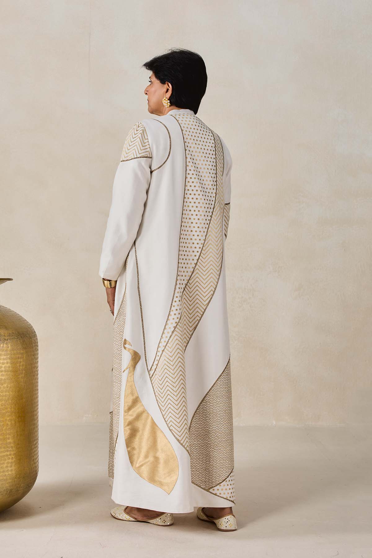 Chanderi Long Jacket Style Kurta With Pant Set