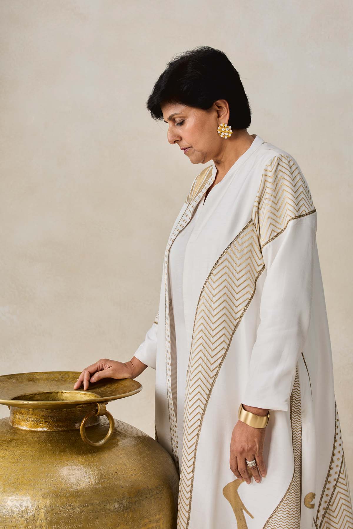 Chanderi Long Jacket Style Kurta With Pant Set