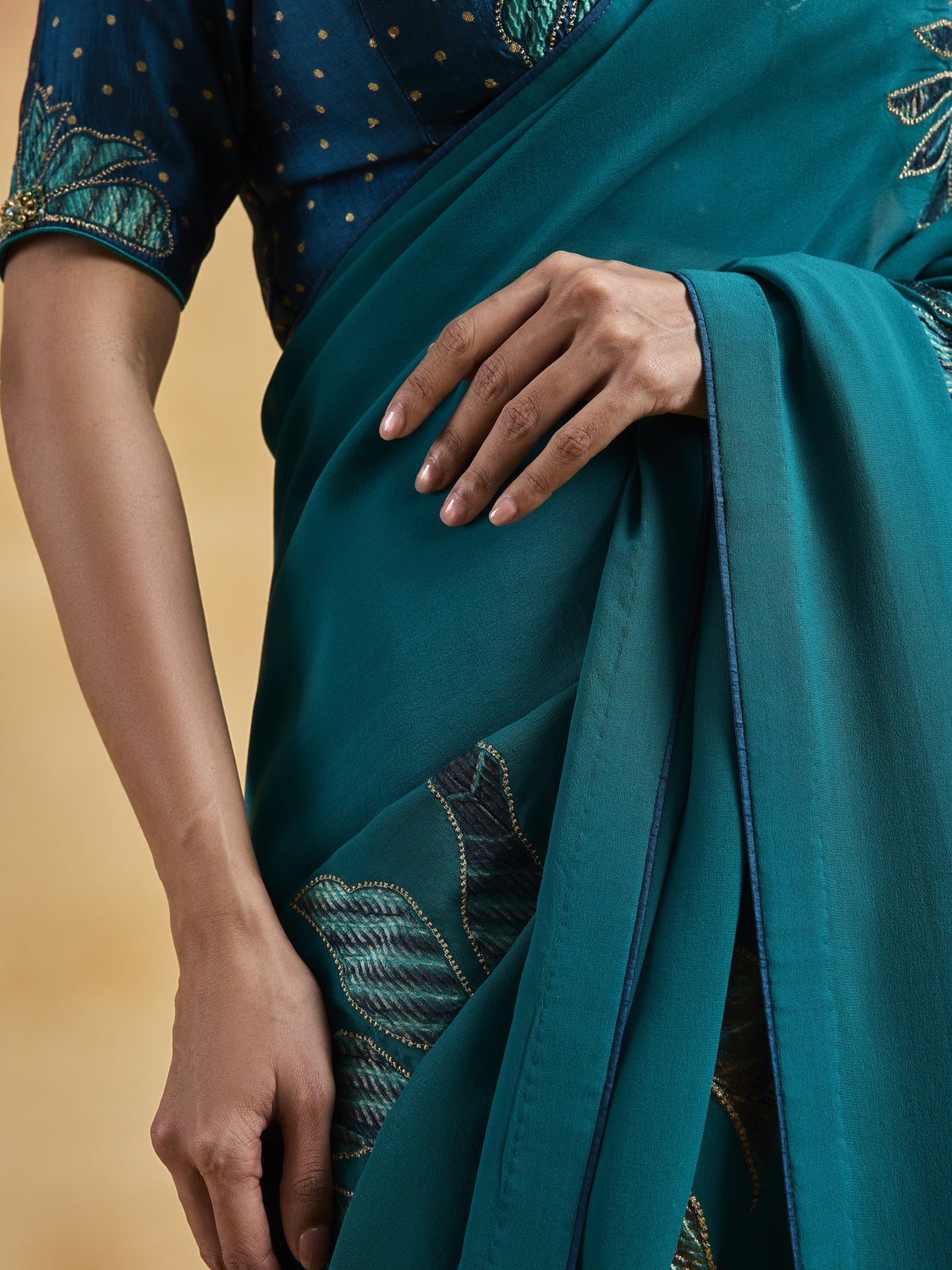 Peacock Blue Saree Set