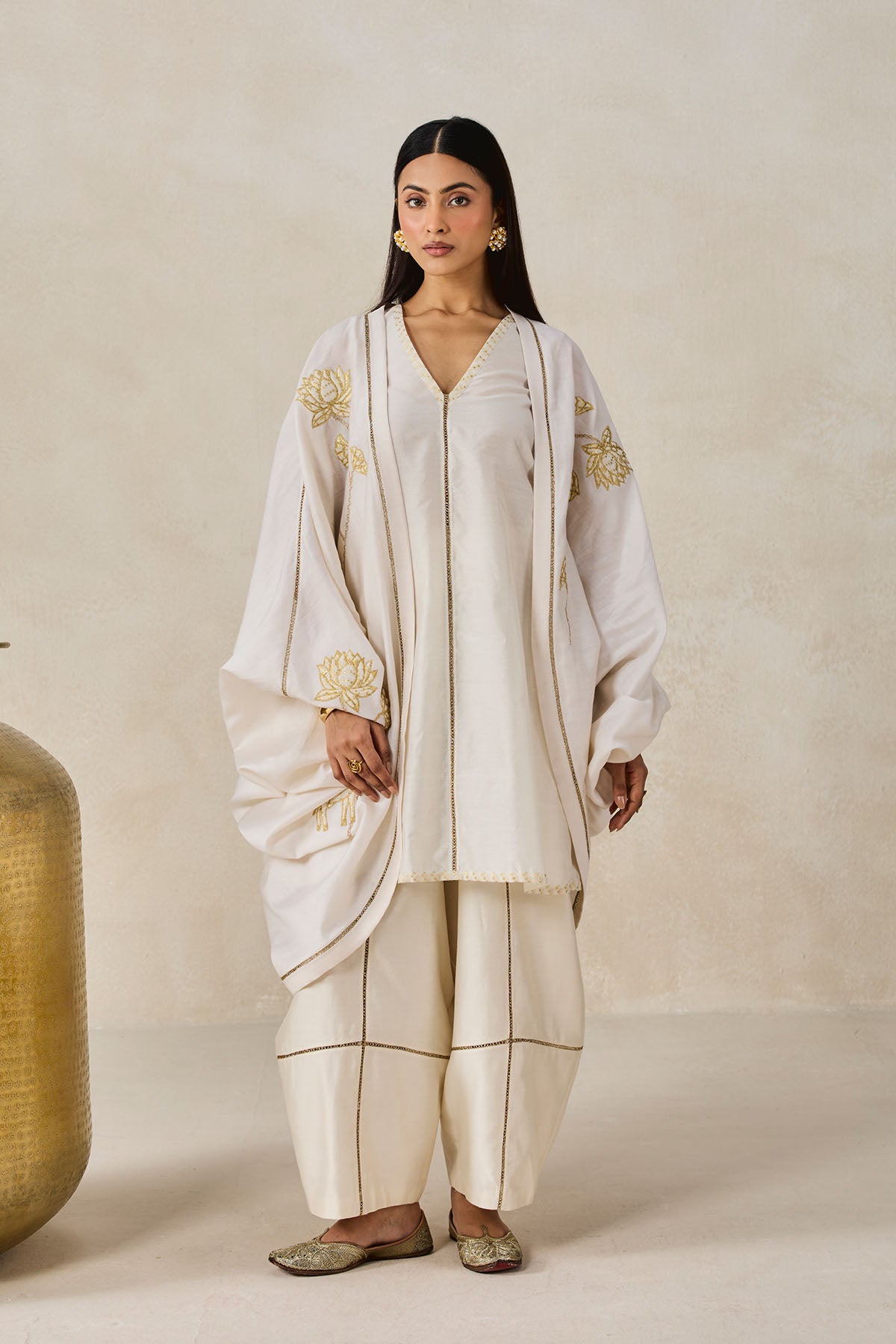 Chanderi Jacket Style Kurta With Salwar Set