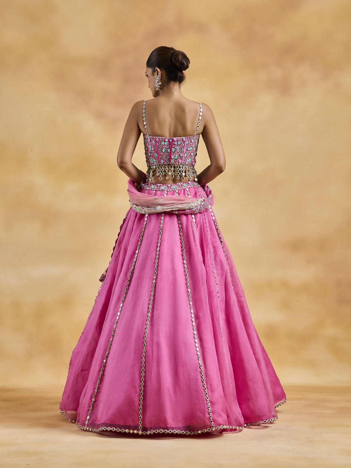 Candy Pink Organza Lehenga Set