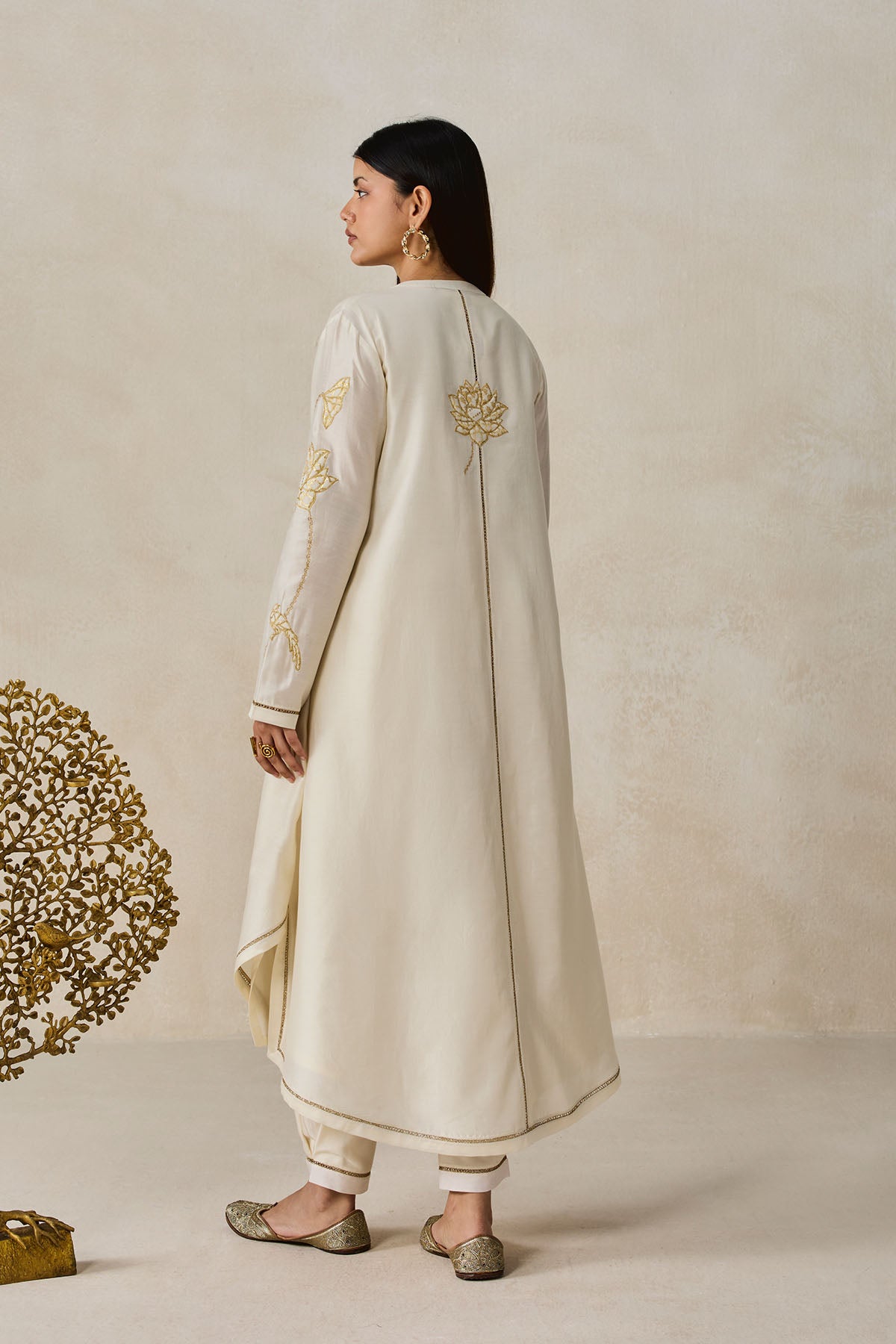 Chanderi Jacket Style Kurta With Pant Set
