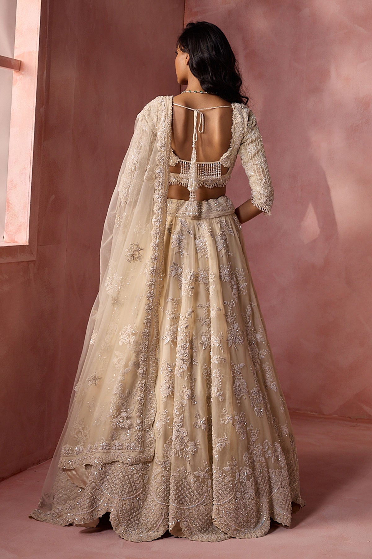 Ivory Organza Lehenga Set