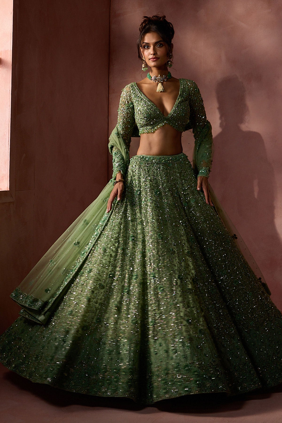 Sage Green Lehenga Set