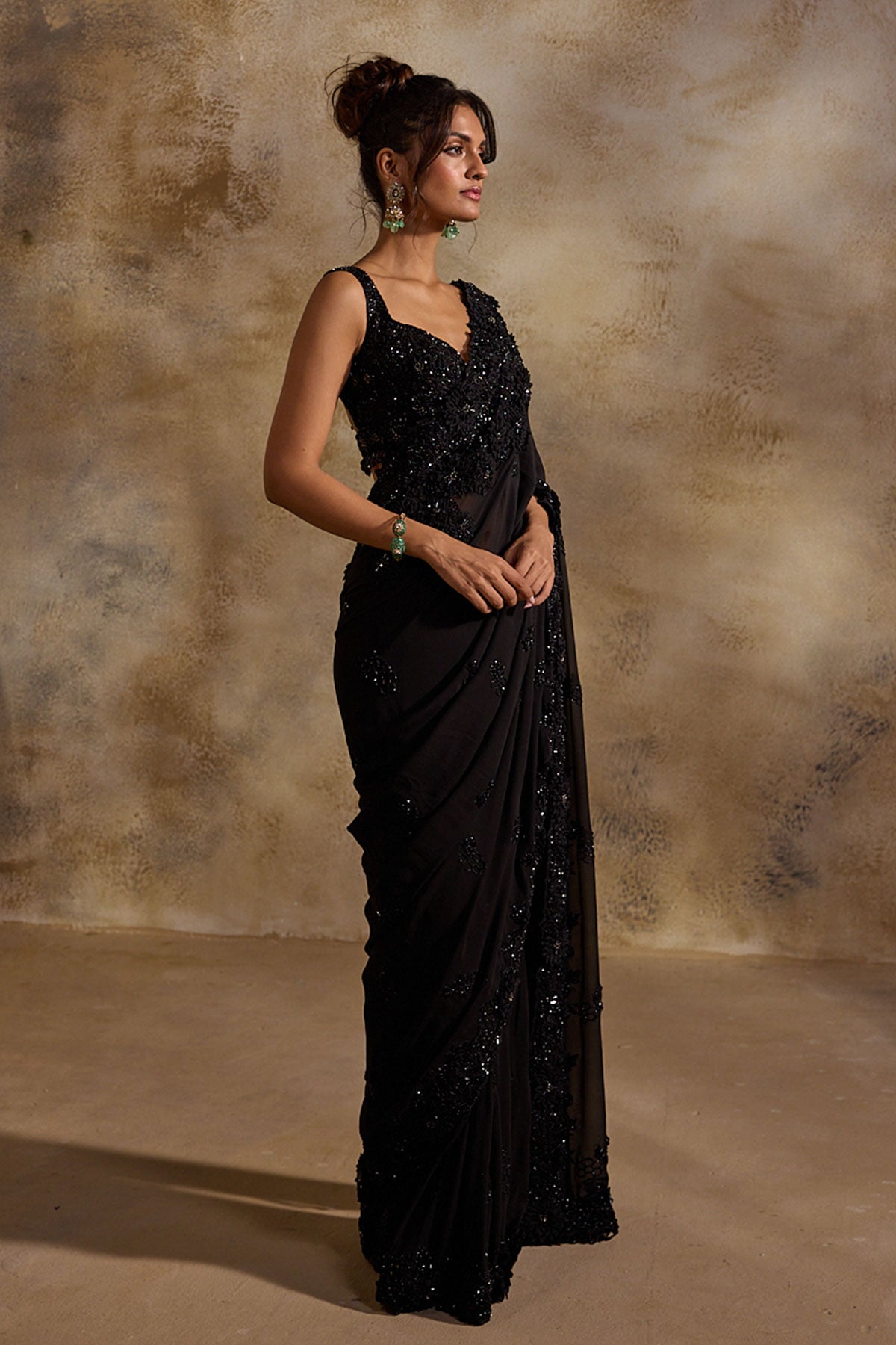 Black Georgette Saree