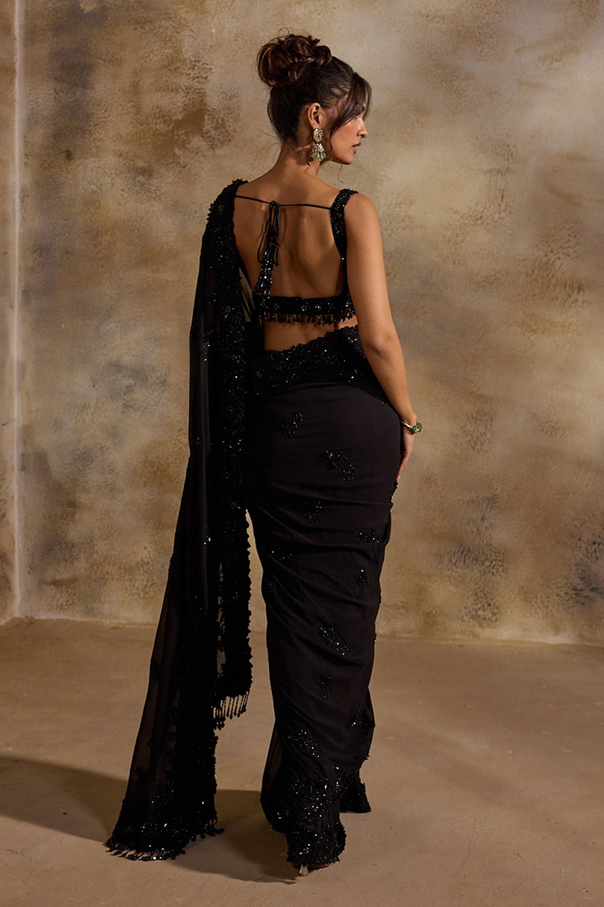 Black Georgette Saree