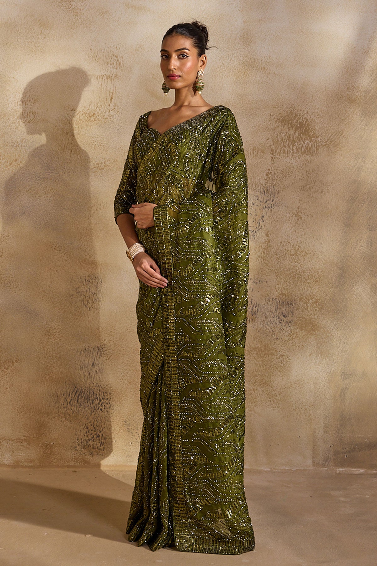 Olive Green Saree Blouse