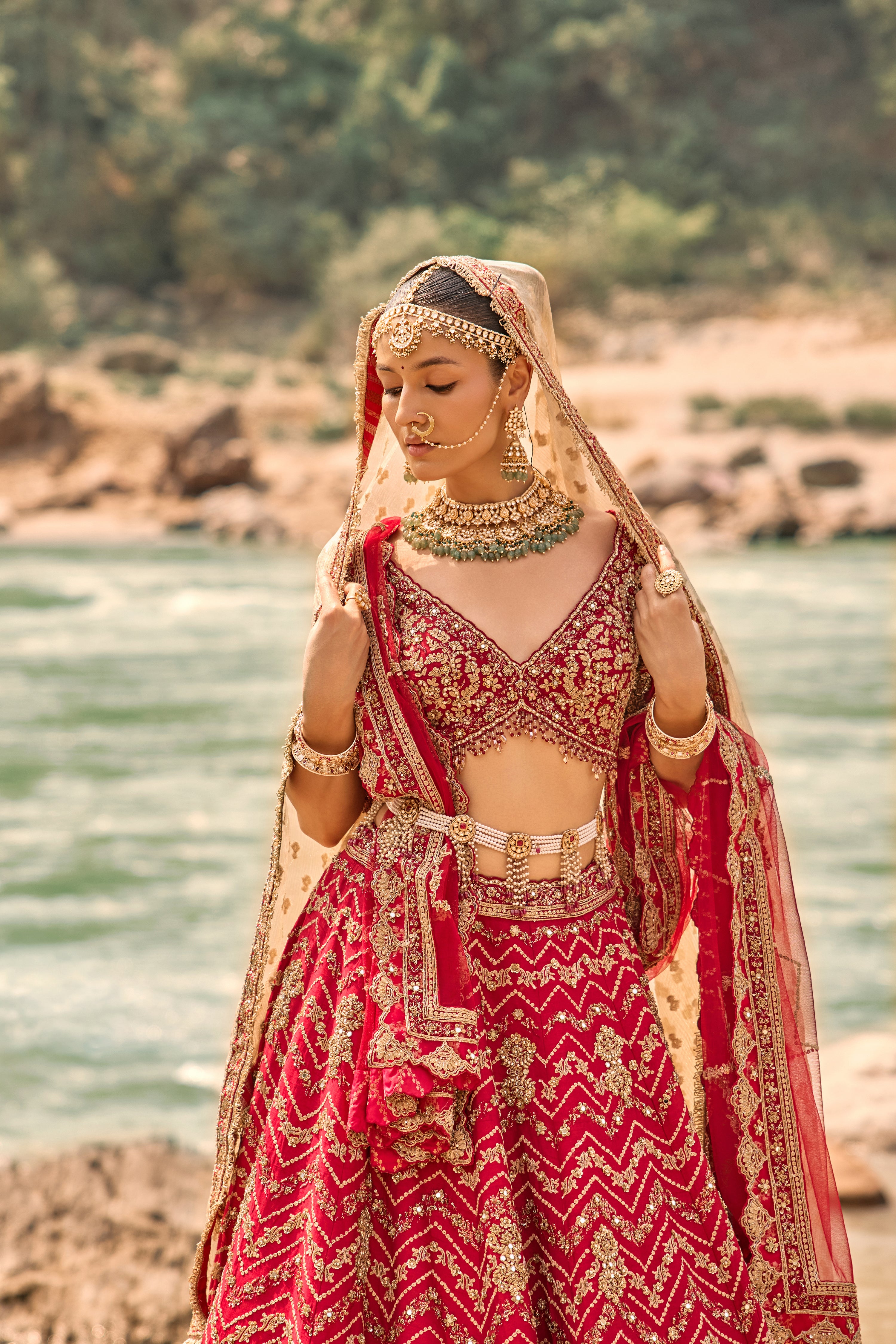 Scarlet Heirloom Lehenga