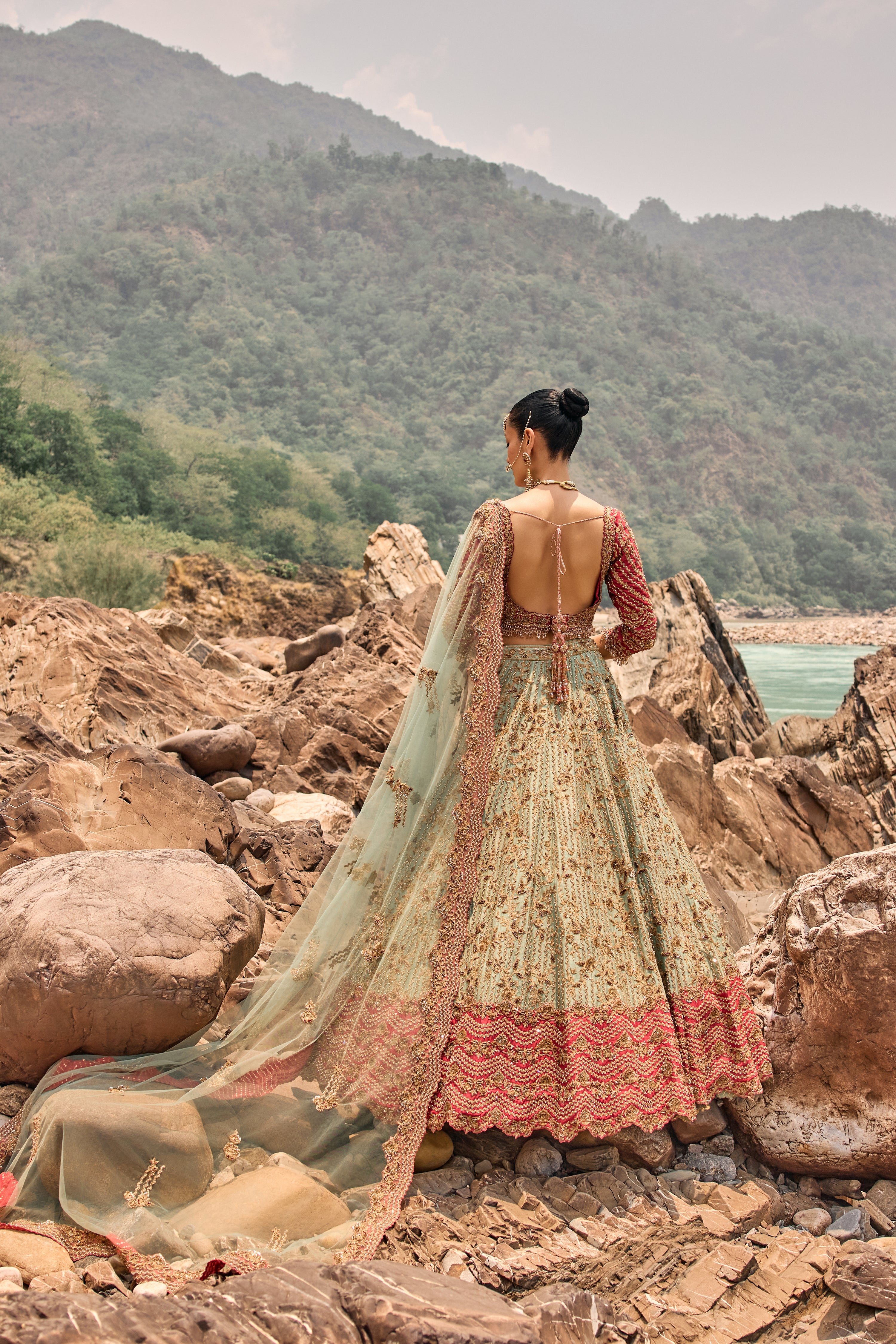 Misty Sage Lehenga