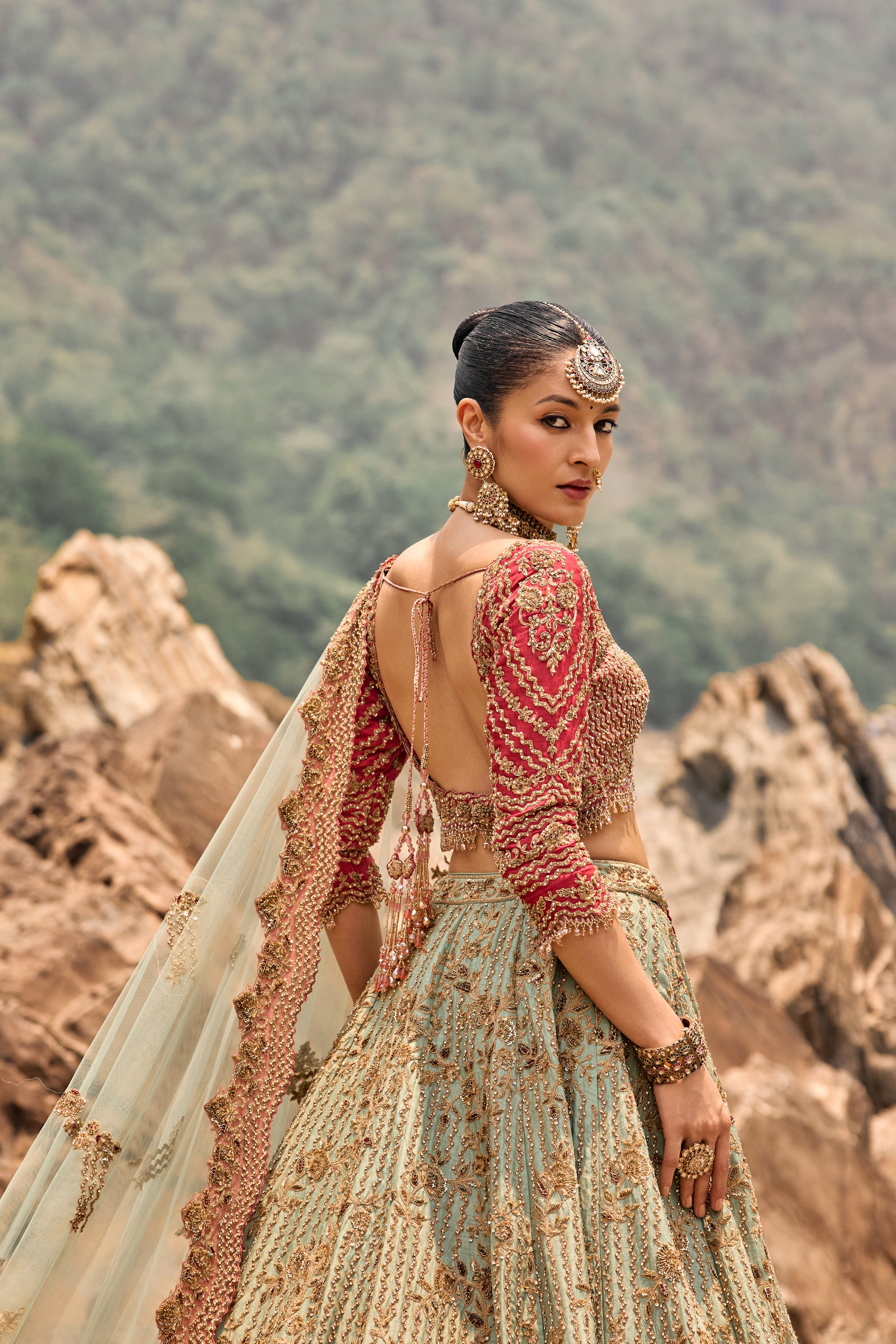 Misty Sage Lehenga