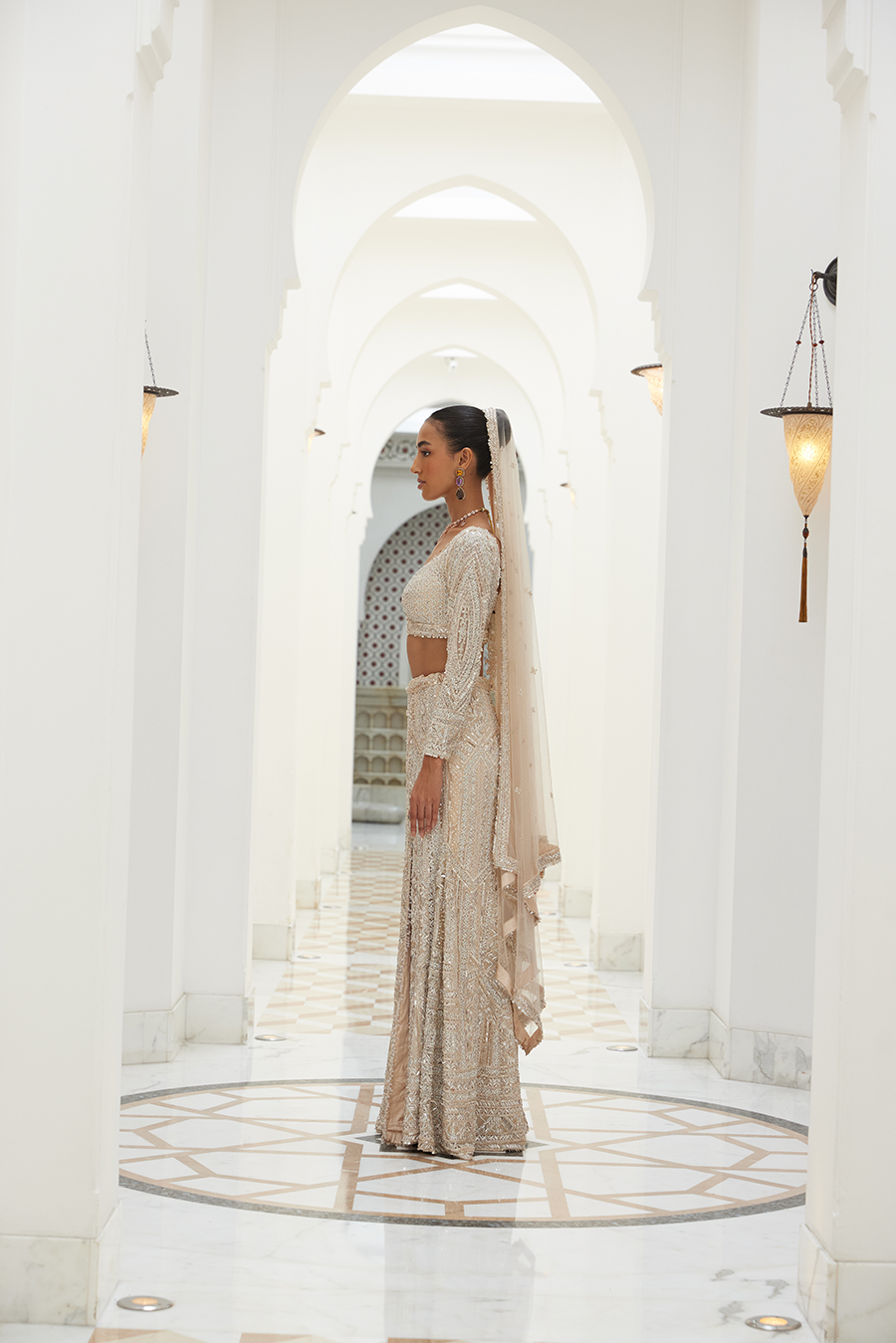 BLUSH NET SKIRT BLOUSE WITH DUPATTA