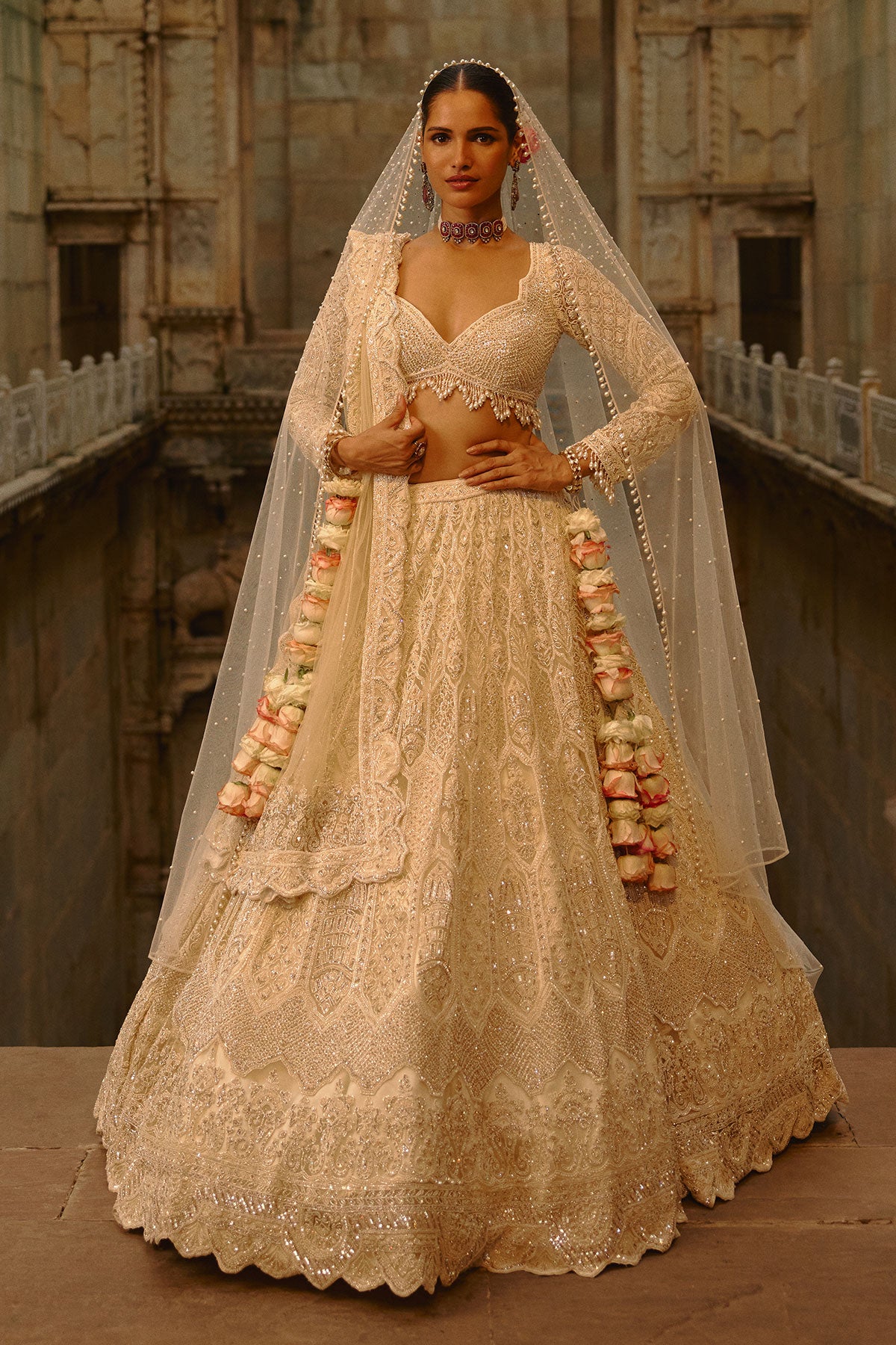 Ivory Lehenga Set