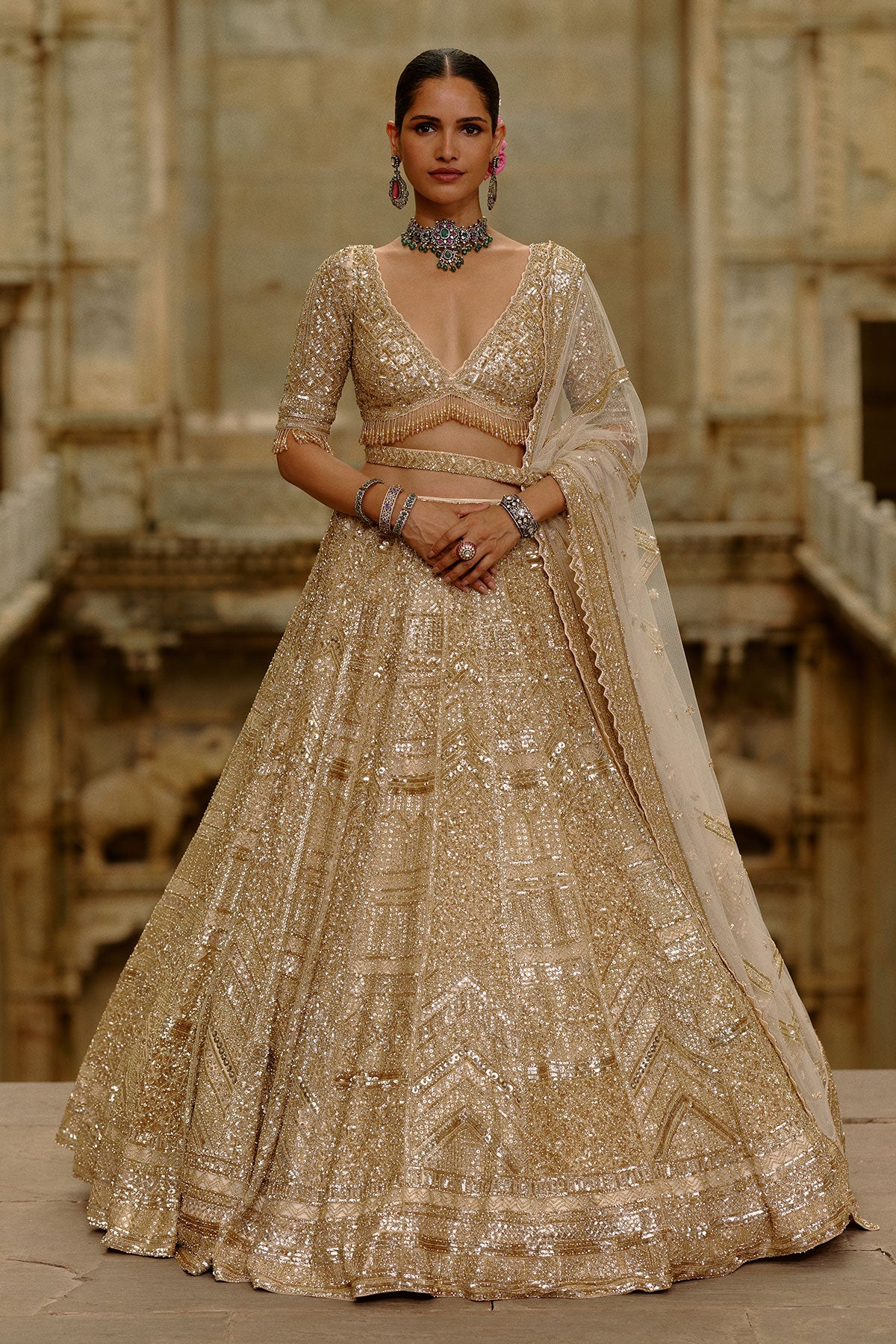 Gold Lehenga Set