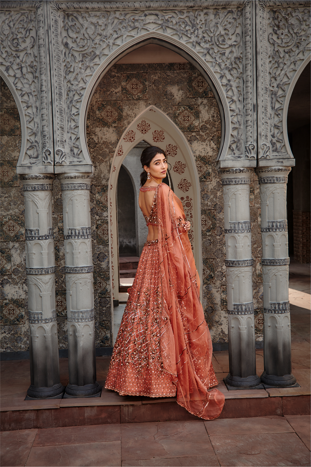 Copper Lehenga Choli Set