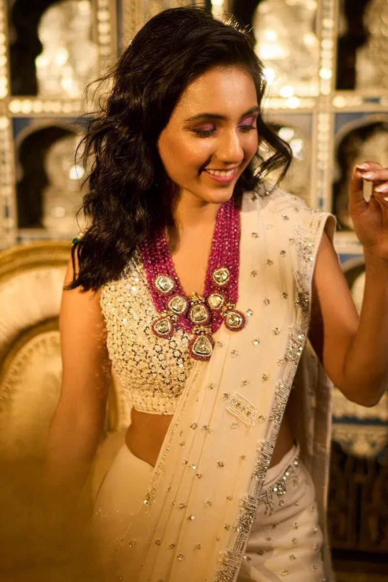 Masoom Minawala in Ivory Georgette Saree
