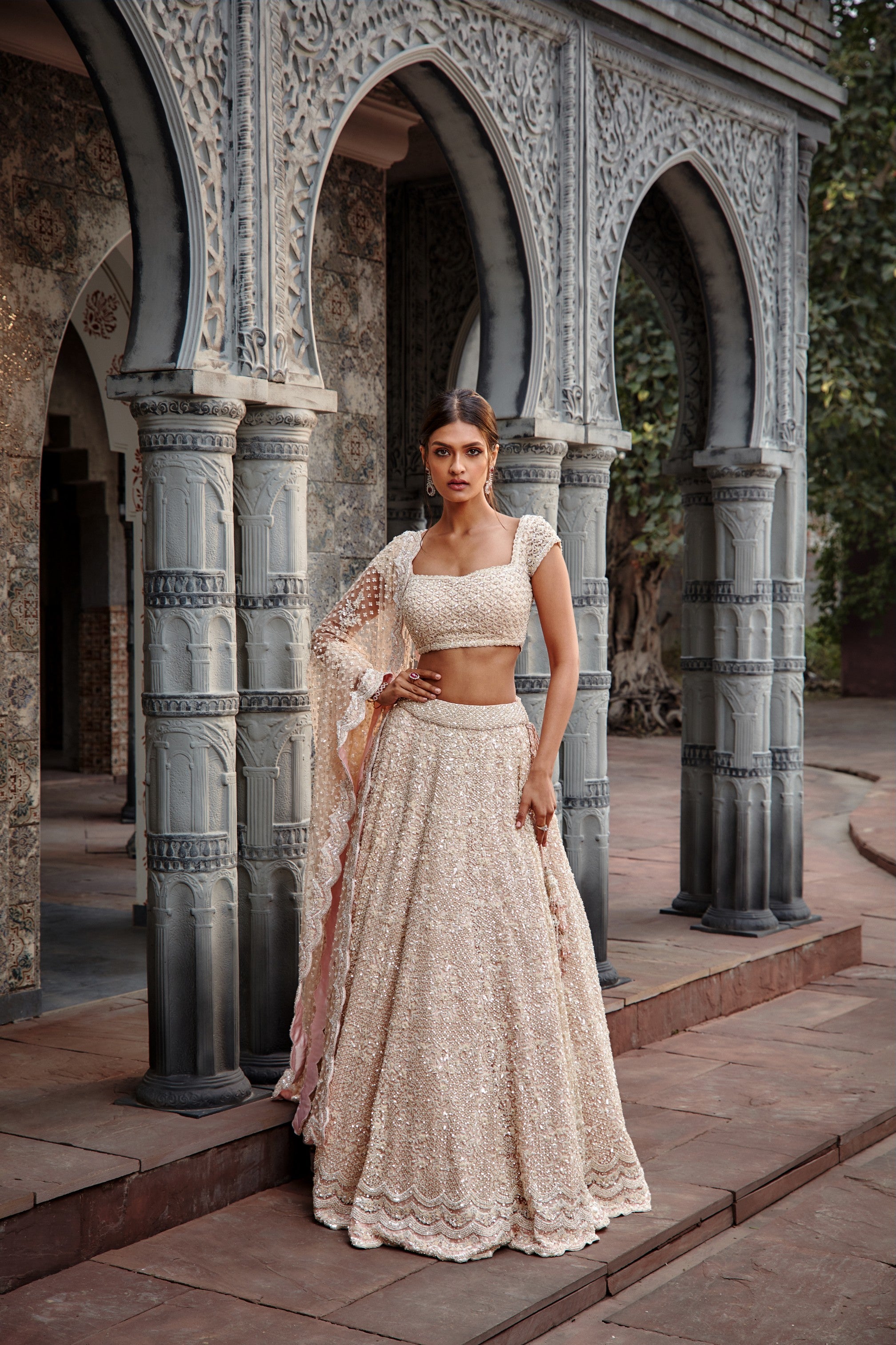Blush Tulle Lehenga Set