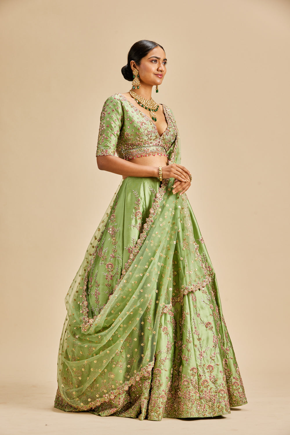 Jade Green Lehenga Choli Set