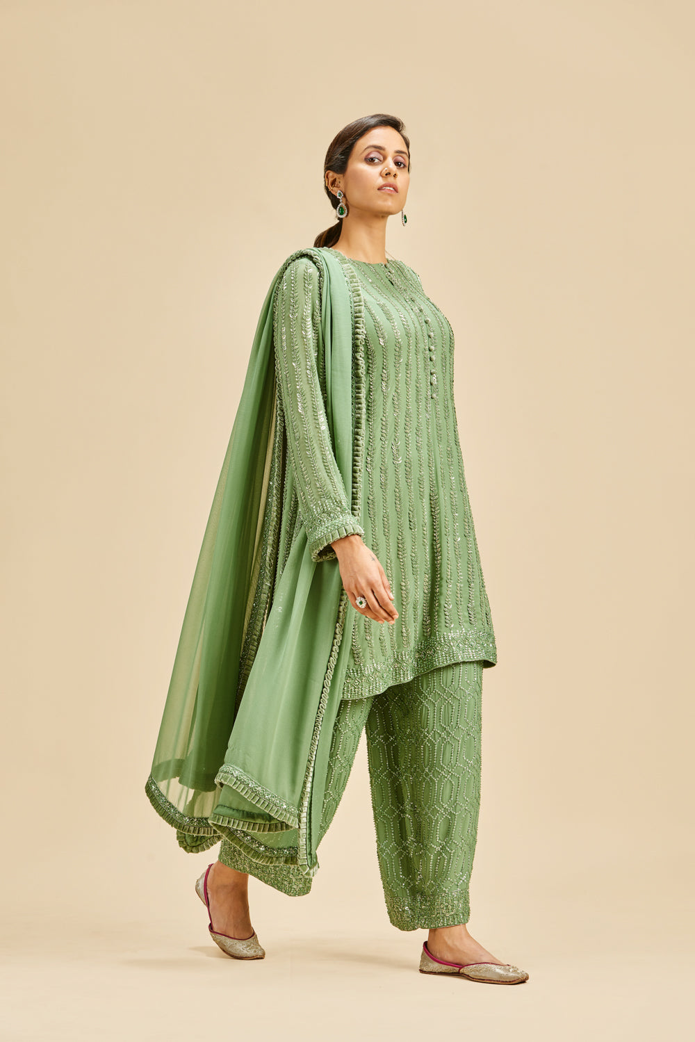 Olive Green Palazzo Set