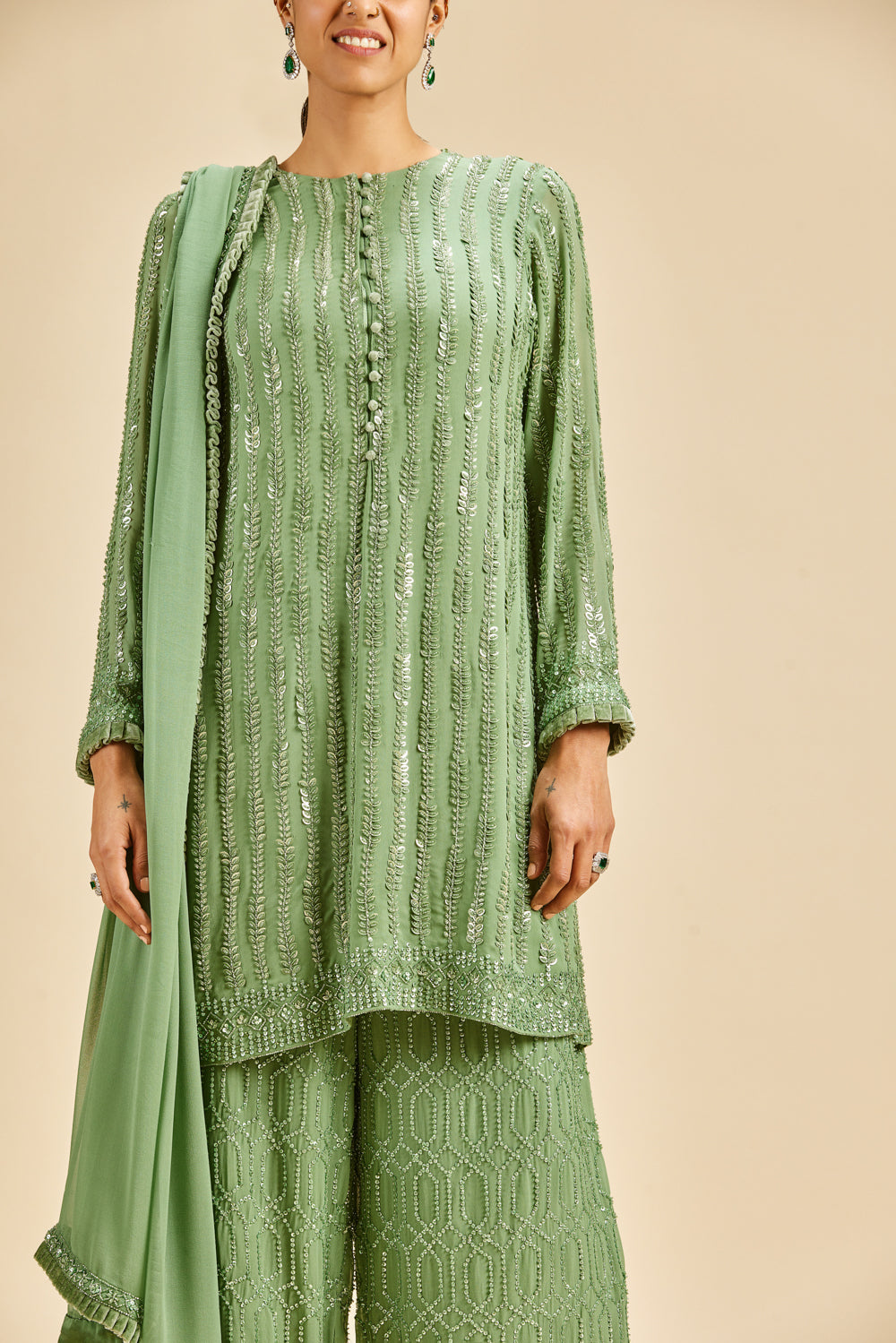 Olive Green Palazzo Set