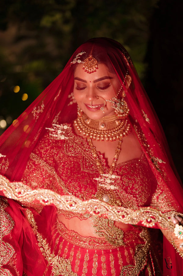 The Timeless Charm of a Red Bridal Lehenga by Nitika Gujral