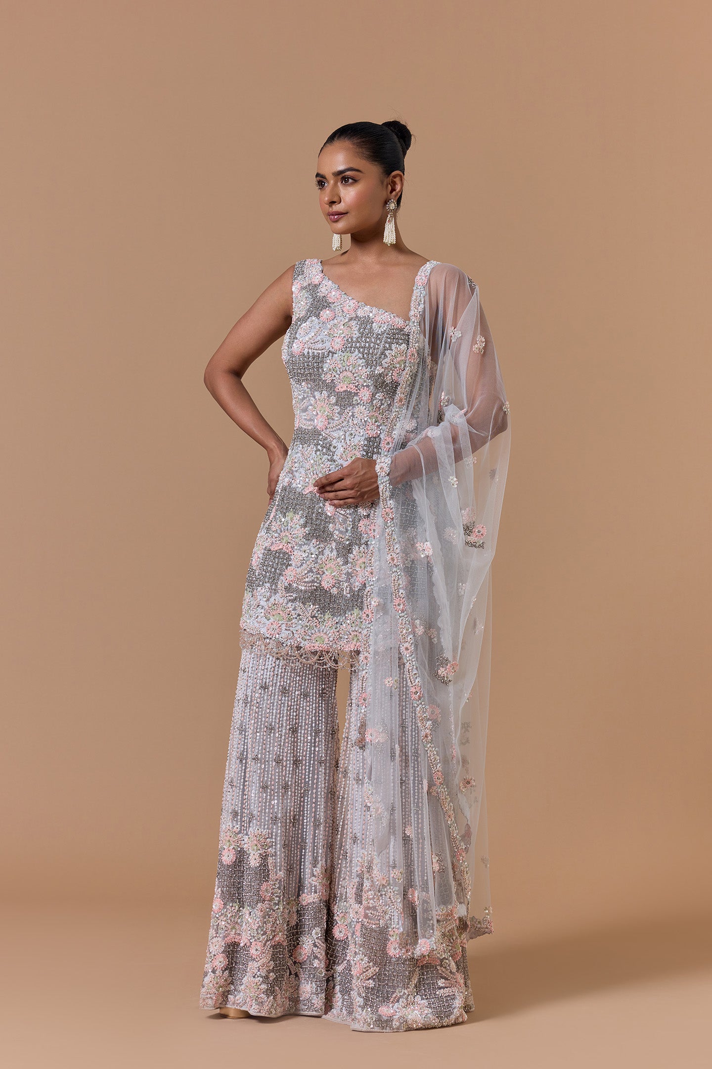 One Off Shouldered Sharara Set