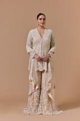 Blush Pink Dori Embroidery Sharara Set