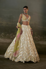 Ivory organza Lehenga Choli Set