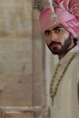 IVORY SHERWANI WITH KURTA AND CHURIDAR
