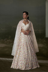 Ivory Multicolored Lehenga Choli Set