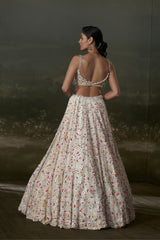 Ivory Multicolored Lehenga Choli Set