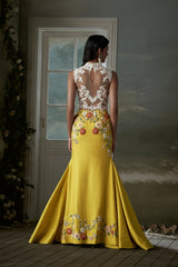 Lakshmi Manchu in Yellow Skirt With Ivory Corset Top