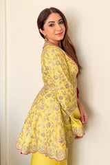 Aashna Shroff in MEHNDI YELLOW JACKET TROUSER SET