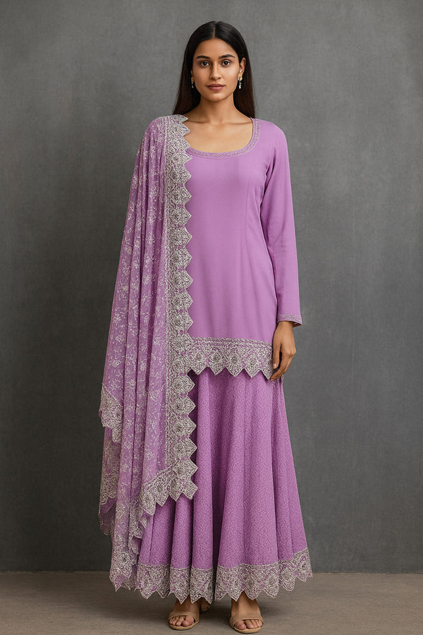Lilac Sharara Odhni Set