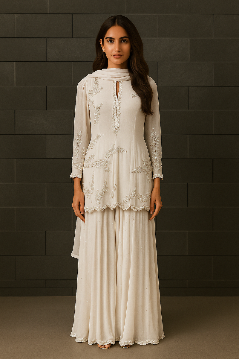 Off White Sharara Set