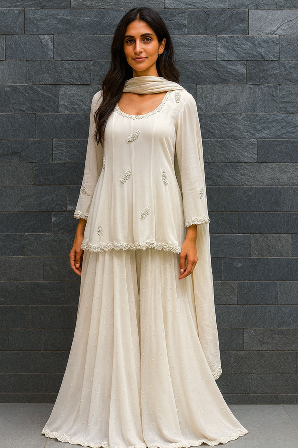 Off White Sharara Set