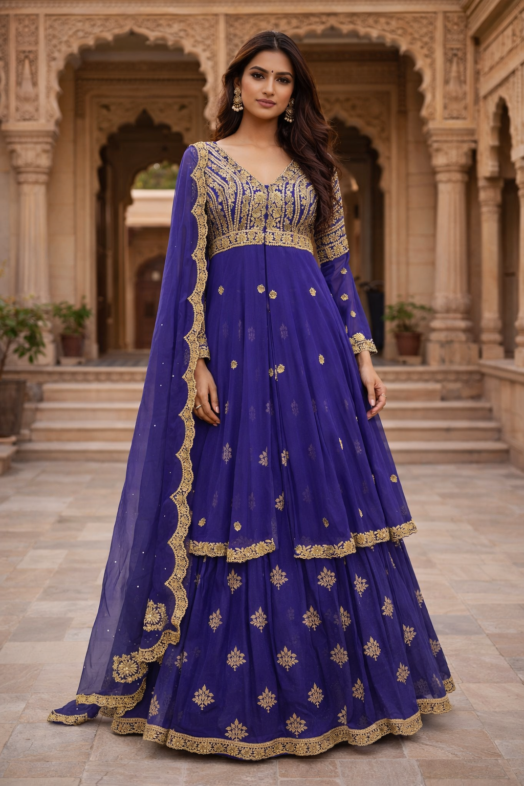 Purple Jacket Lehenga Set